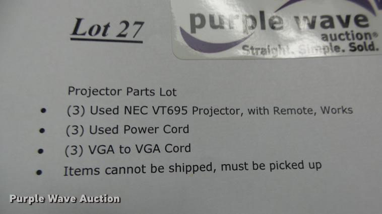 image for item EX9097 (3) NEC VT695 projectors