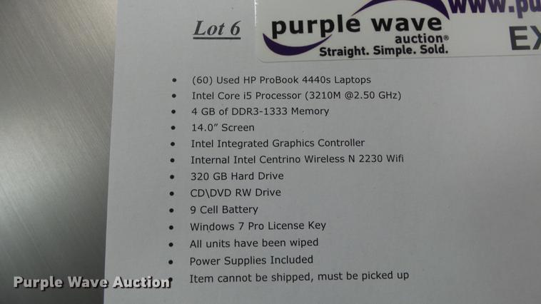 image for item EX9103 (60) HP ProBook 4440 laptops