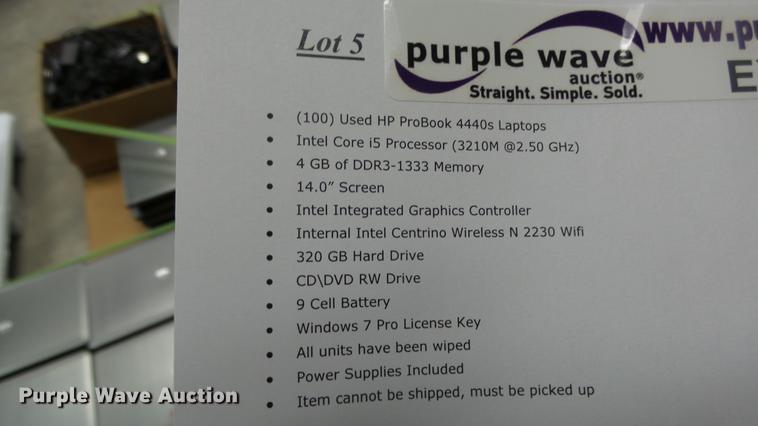 image for item EX9104 (100) HP ProBook 4440 laptops