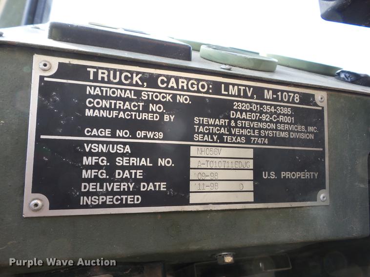 image for item AY9554 1998 Stewart Stevenson M-1078 flatbed truck