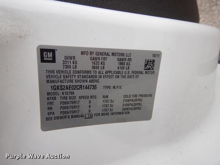 image for item DC0368 2012 GMC Yukon SUV