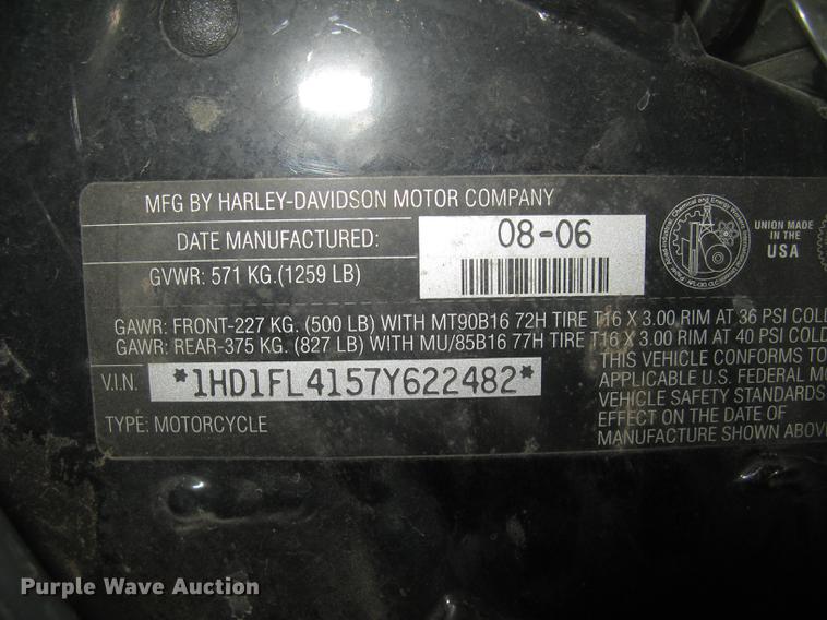 image for item DC2299 2007 Harley Davidson Ultra Classic Fire Fighter Special motorcycle