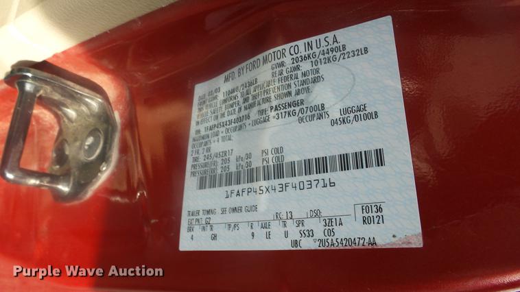 image for item DC3058 2003 Ford Mustang GT convertible