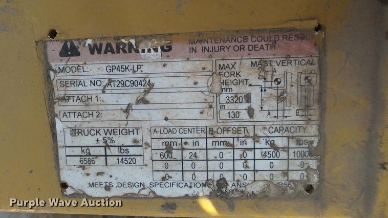image for item DC5570 Caterpillar GP45K-LP forklift