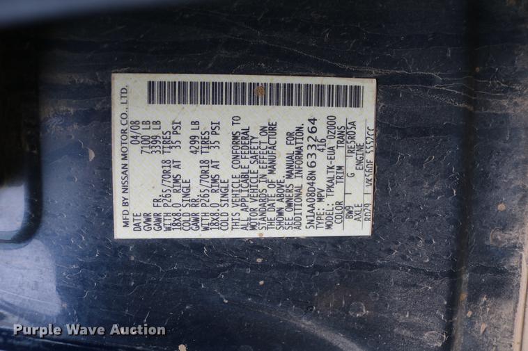 image for item DC7655 2008 Nissan Armada SE SUV