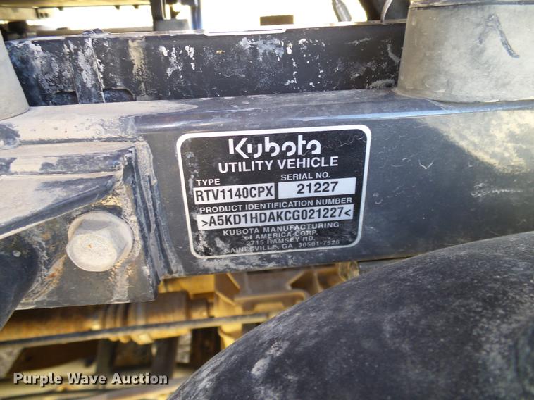 image for item DD1341 2012 Kubota RTV114DCPX UTV