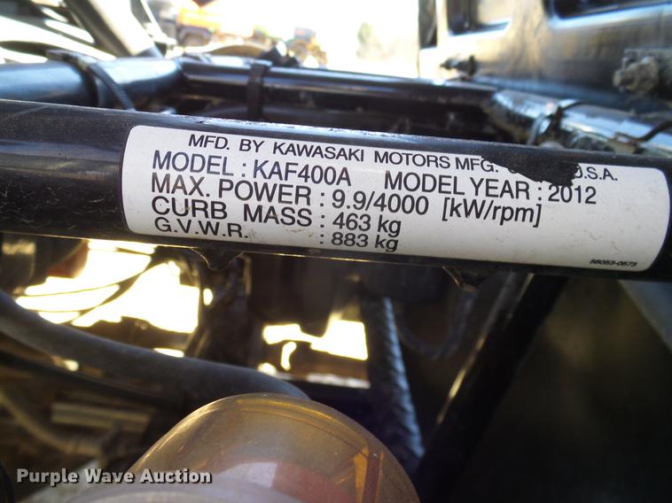 image for item DD1345 2012 Kawasaki Mule 400A UTV