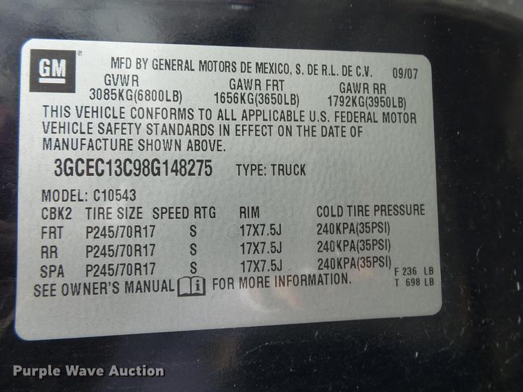 image for item DE3608 2008 Chevrolet Silverado 1500 Crew Cab pickup truck