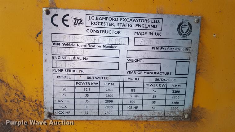 image for item DF3618 1999 JCB 185 Series 3 skid steer