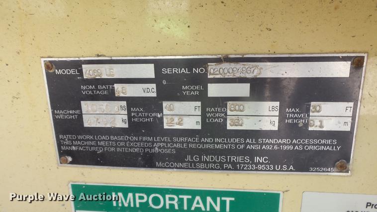 image for item EA9887 JLG 4069LE scissor lift