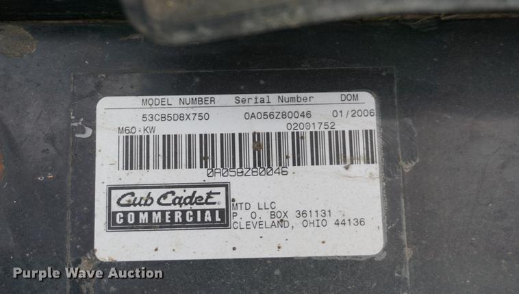 image for item EJ9328 2008 Cub Cadet ZTR lawn mower