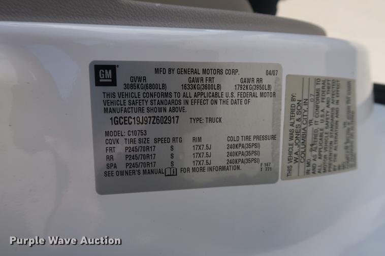 image for item EL9297 2007 Chevrolet Silverado 1500 Ext. Cab pickup truck