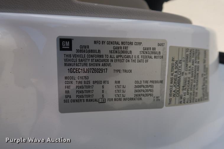 image for item EL9297 2007 Chevrolet Silverado 1500 Ext. Cab pickup truck