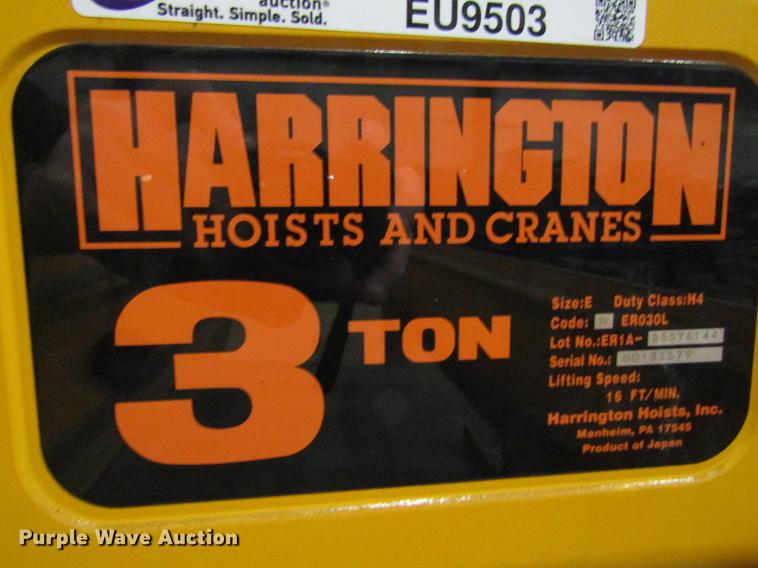 image for item EU9503 Harrington overhead bridge crane