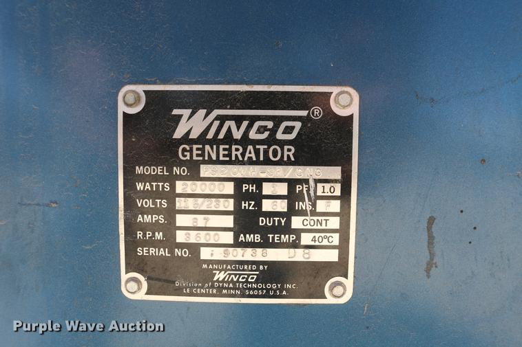image for item EW9106 Winco CNG standby generator