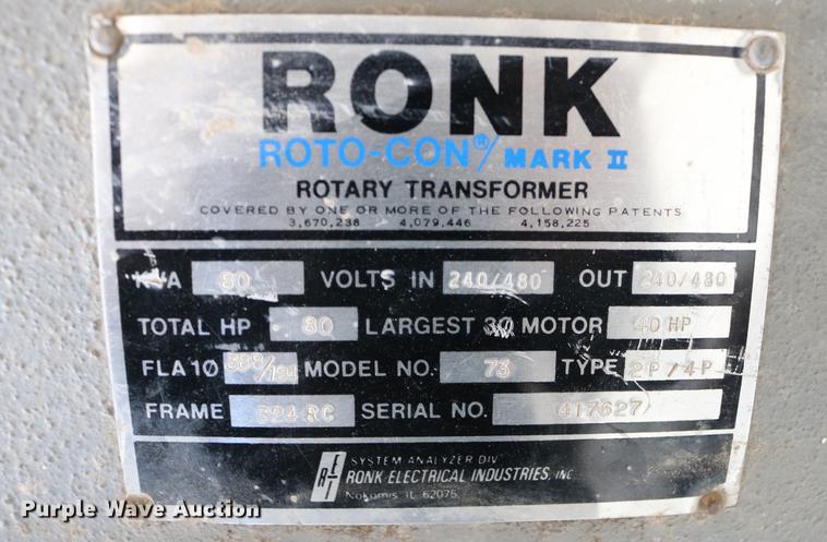 image for item EW9114 Ronk rotary phase converter/rotoverter