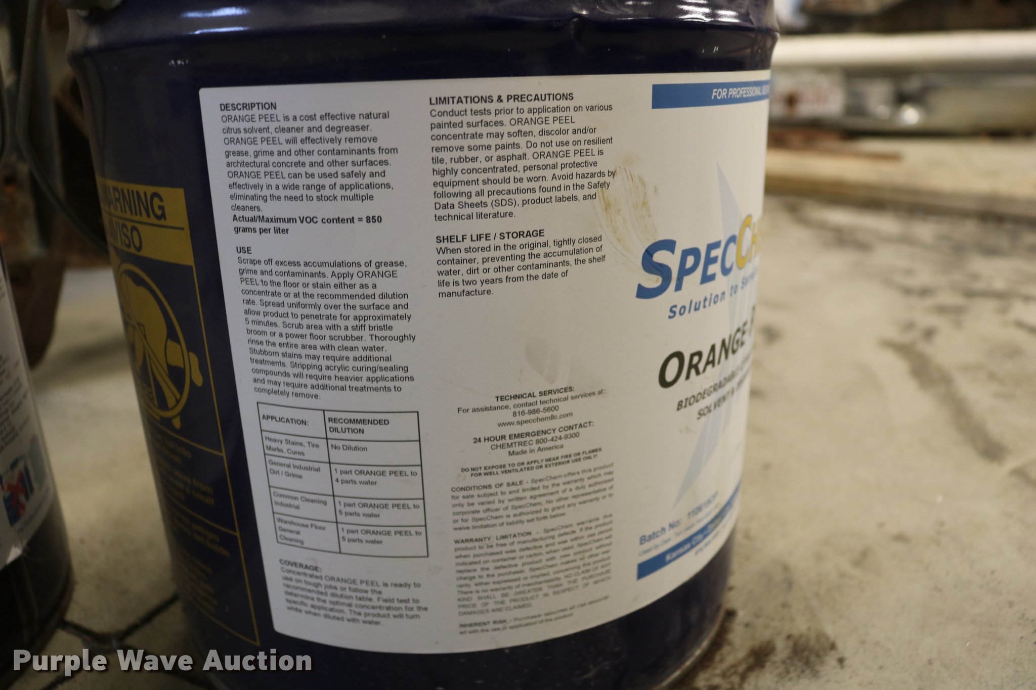 (4) Spec chem five gallon buckets of concrete sealer in Russell, KS