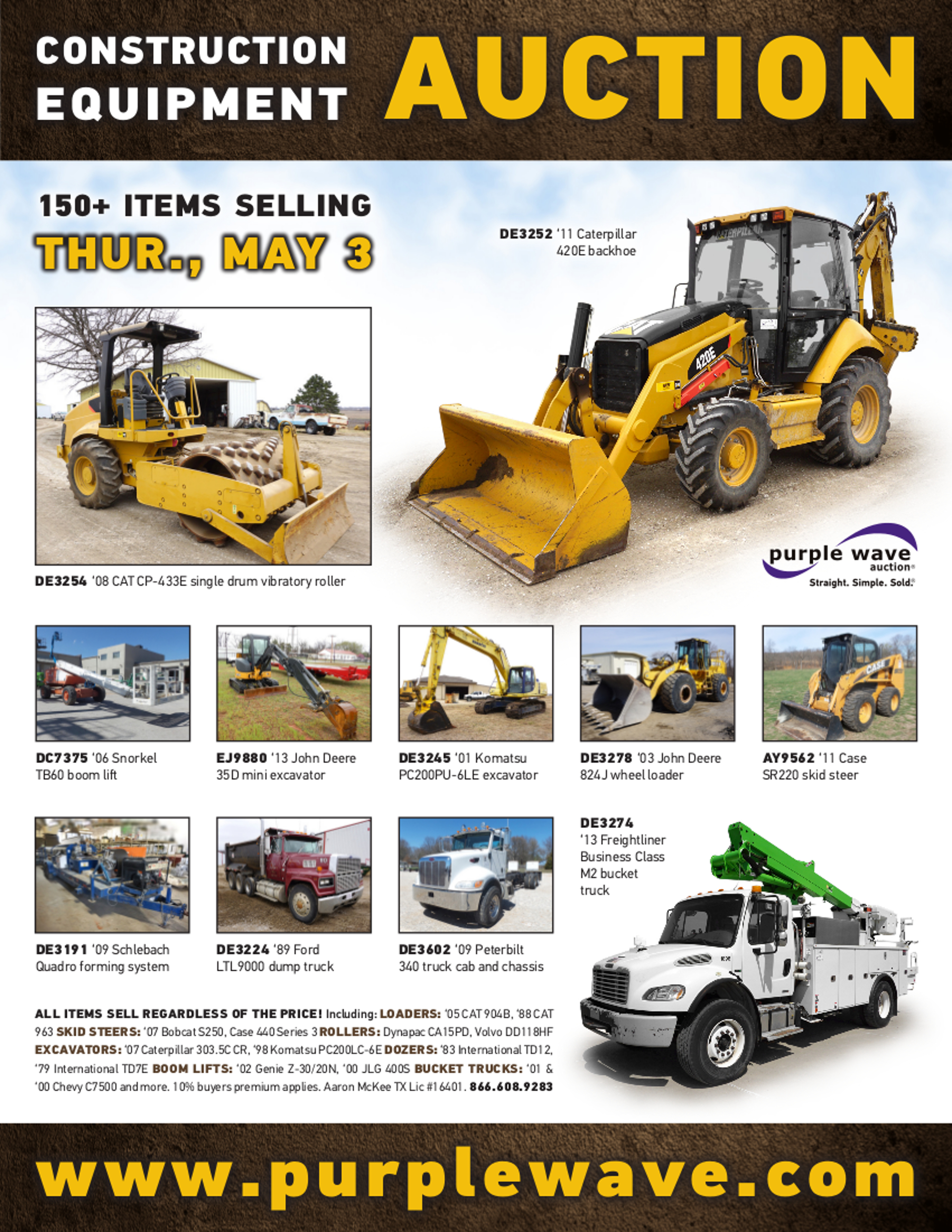 SOLD! Construction Equipment Auction Items Sold 532018 Purple Wave