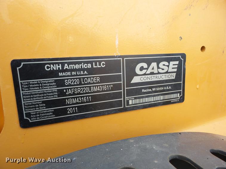 image for item AY9562 2011 Case SR220 skid steer