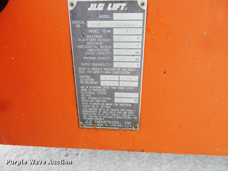 image for item DC1202 1998 JLG 600A boom lift