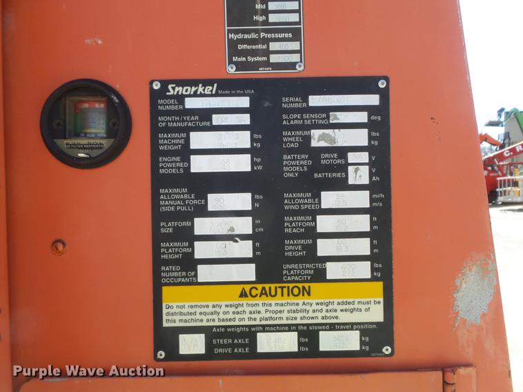 image for item DC7375 2006 Snorkel TB60 boom lift