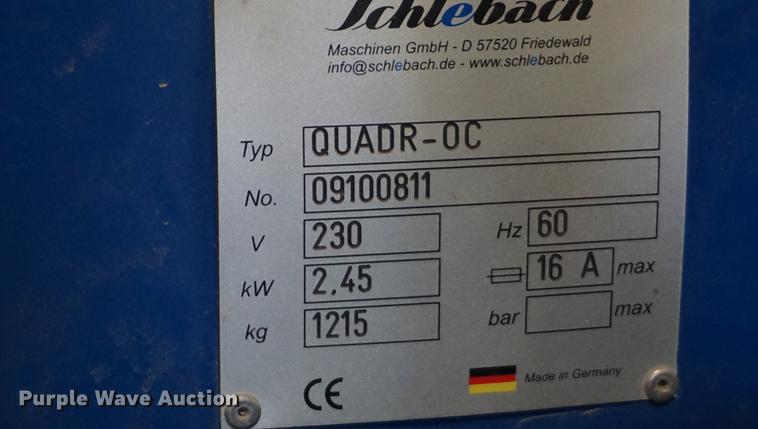 image for item DE3191 2009 Schlebach Quadro standing seam roll forming system