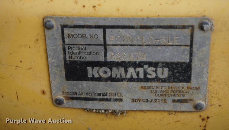 image for item DE3227 1997 Komatsu PC200LC-6LE excavator