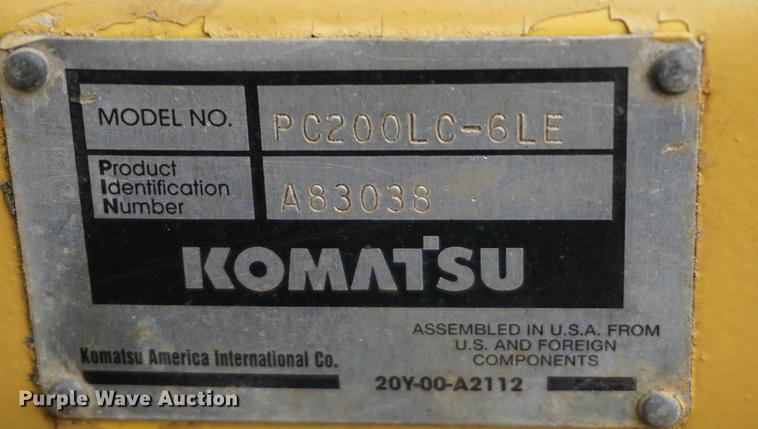 image for item DE3244 1997 Komatsu PC200LC-6LE excavator