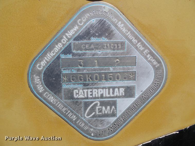 image for item DZ9281 1996 Caterpillar 312 excavator