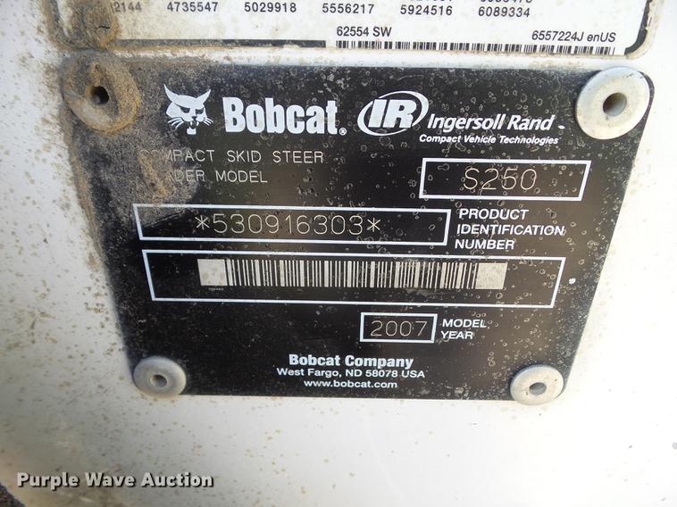 image for item DZ9287 2007 Bobcat S250 skid steer