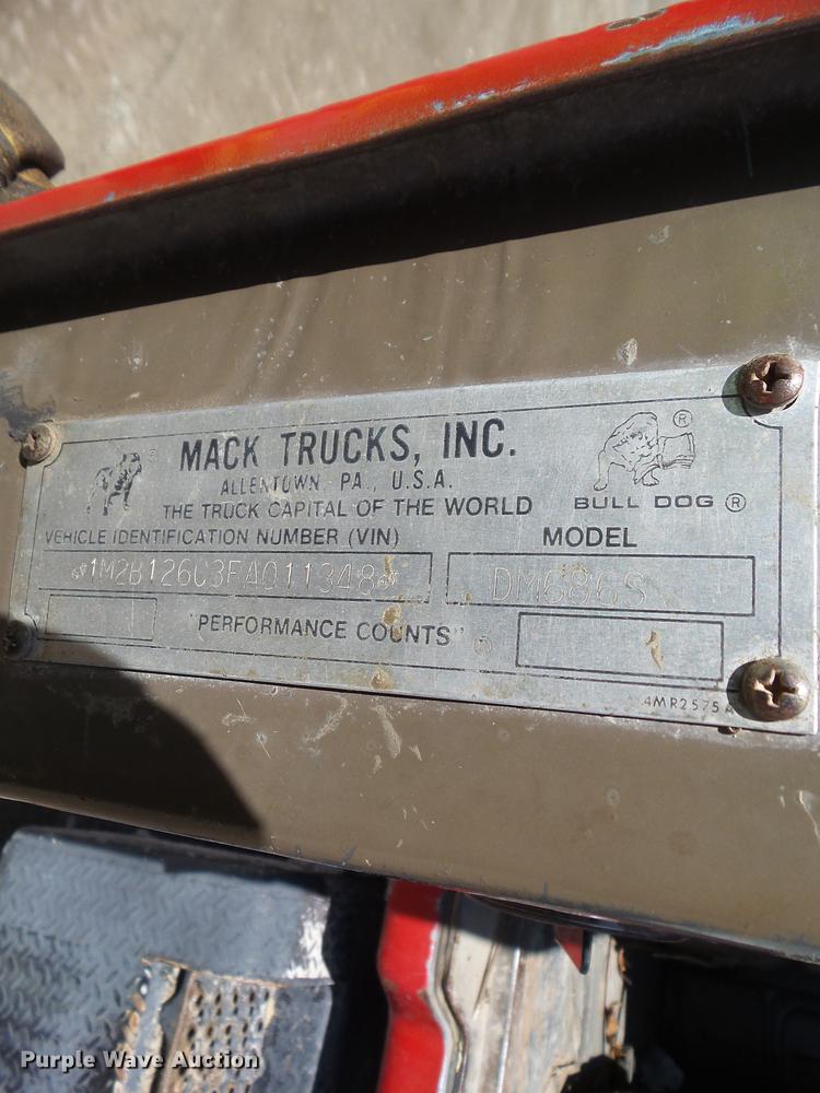 image for item DZ9289 1985 Mack DM600 dump truck