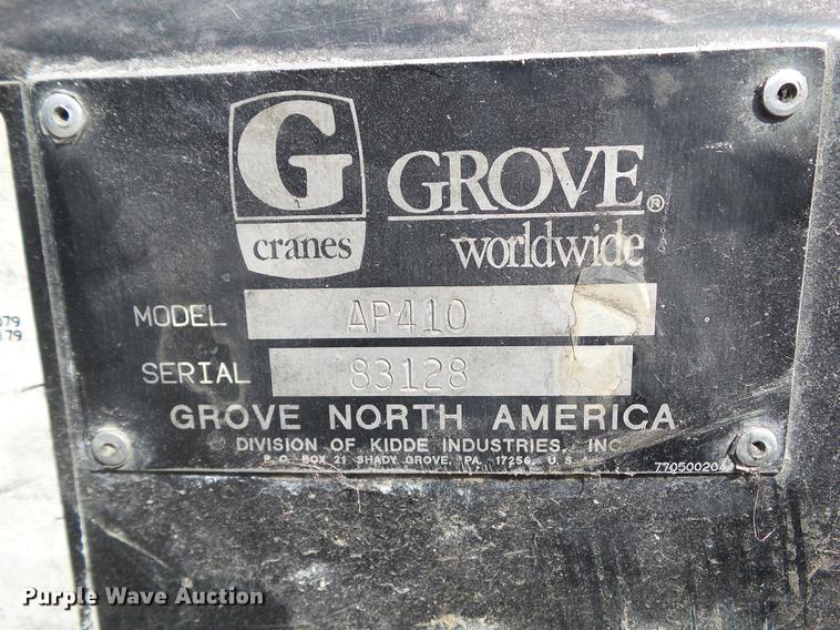 image for item DZ9298 1996 Grove AP410 crane
