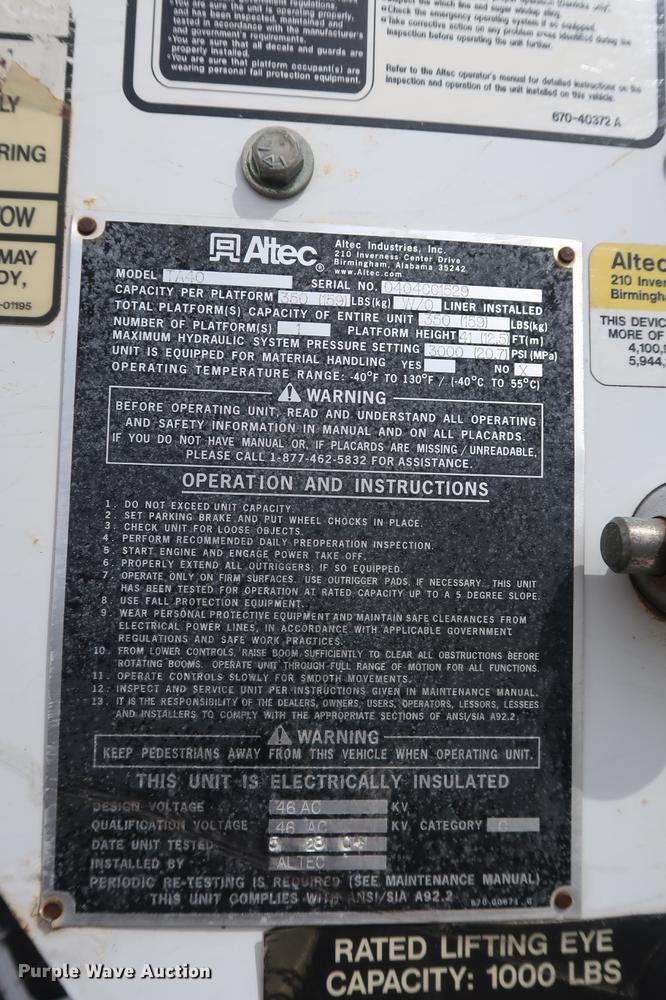 image for item EL9265 2005 International 4200 bucket truck