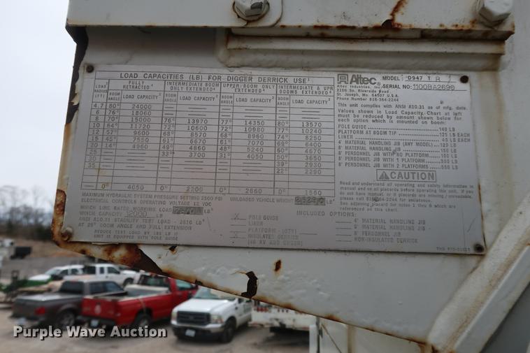 image for item EL9266 2001 Freightliner FL80 digger derrick truck