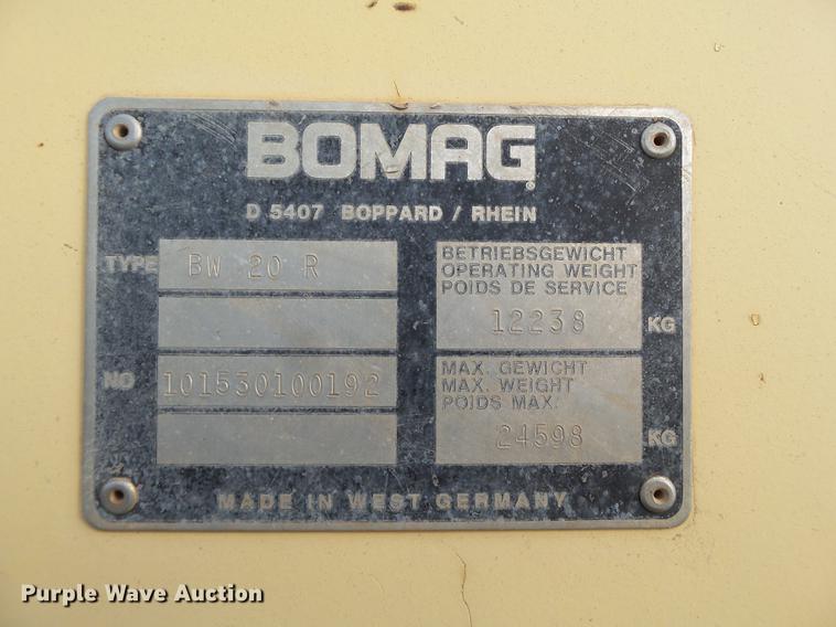 image for item EN9540 Bomag BW20R pneumatic roller