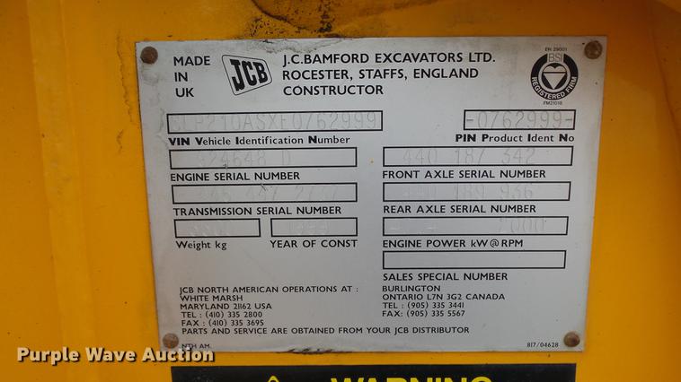 image for item DC3181 1999 JCB 210S Series 2 backhoe