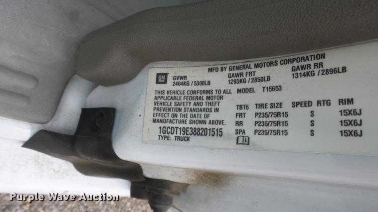 image for item DC3193 2008 Chevrolet Colorado Ext. Cab pickup truck