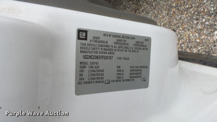 image for item DC3199 2007 Chevrolet Silverado 2500HD Crew Cab pickup truck