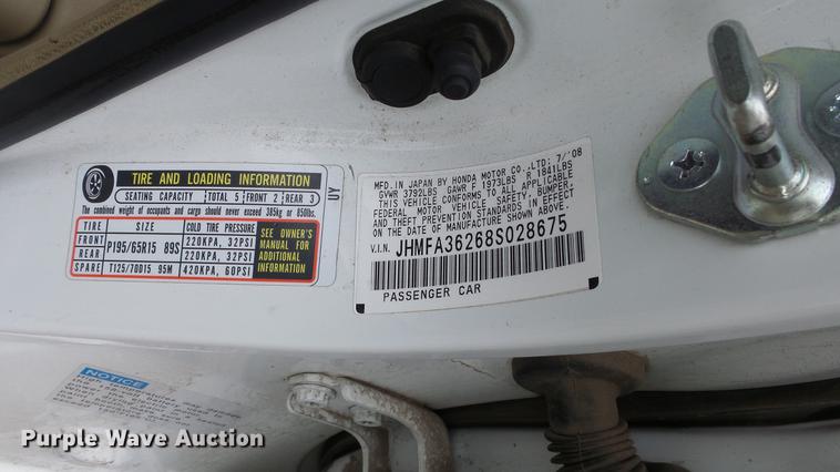 image for item DC3219 2008 Honda Civic