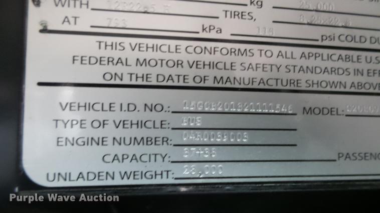 image for item DC3233 2002 Gillig C20B096N4 transit bus