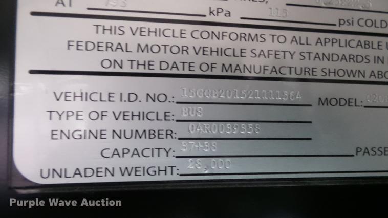 image for item DC3236 2002 Gillig C20B096N4 transit bus