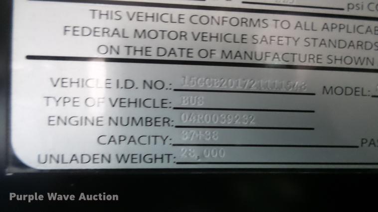 image for item DC3237 2002 Gillig C20B096N4 transit bus