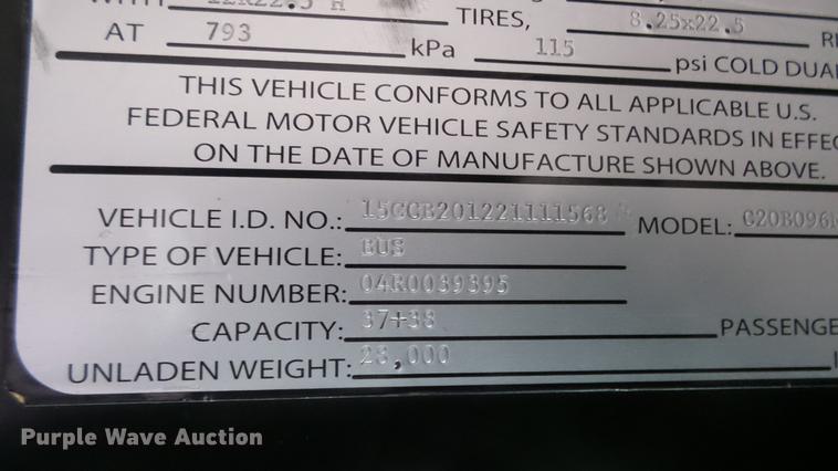 image for item DC3238 2002 Gillig C20B096N4 transit bus