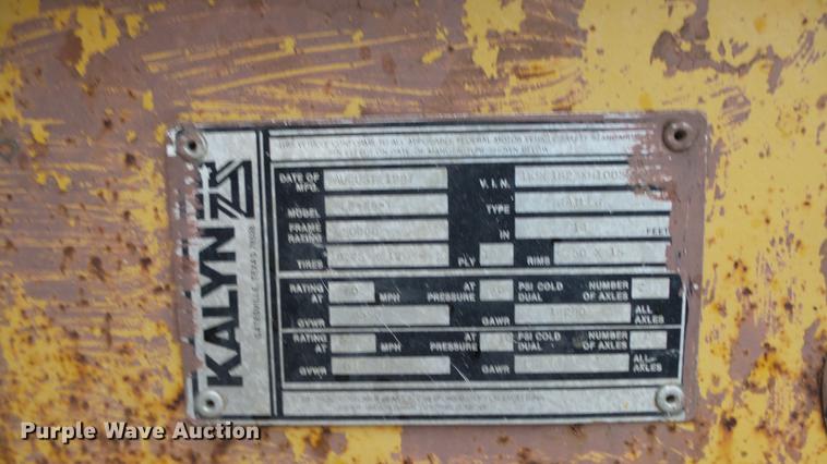 image for item DC3249 1987 Kalyn LB25T equipment trailer