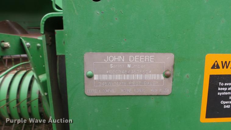 image for item DC3116 1997 John Deere 348 square baler