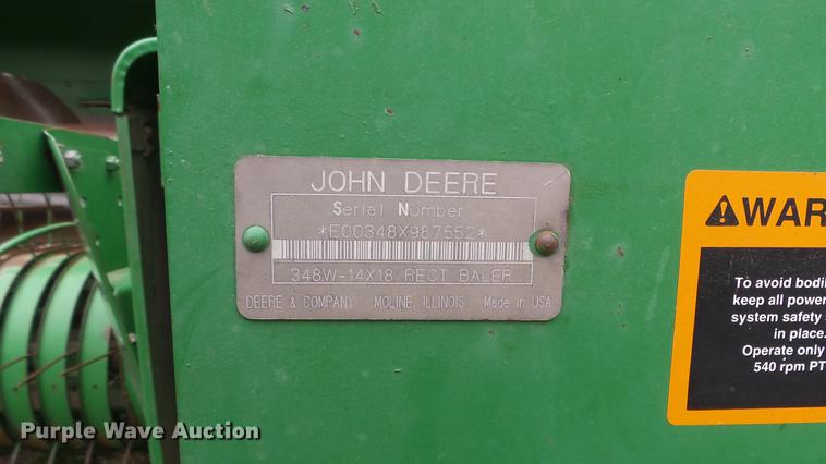 image for item DC3116 1997 John Deere 348 square baler