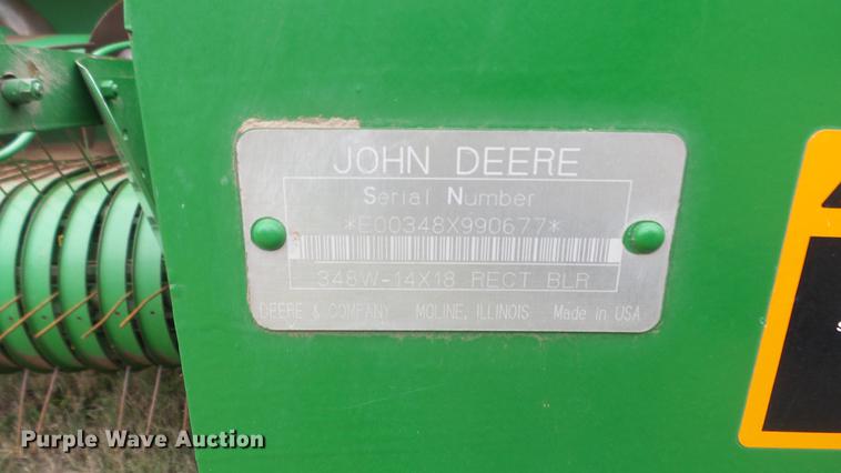 image for item DC3117 2000 John Deere 348 square baler