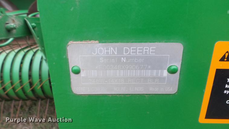 image for item DC3117 2000 John Deere 348 square baler