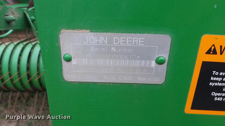 image for item DC3117 2000 John Deere 348 square baler