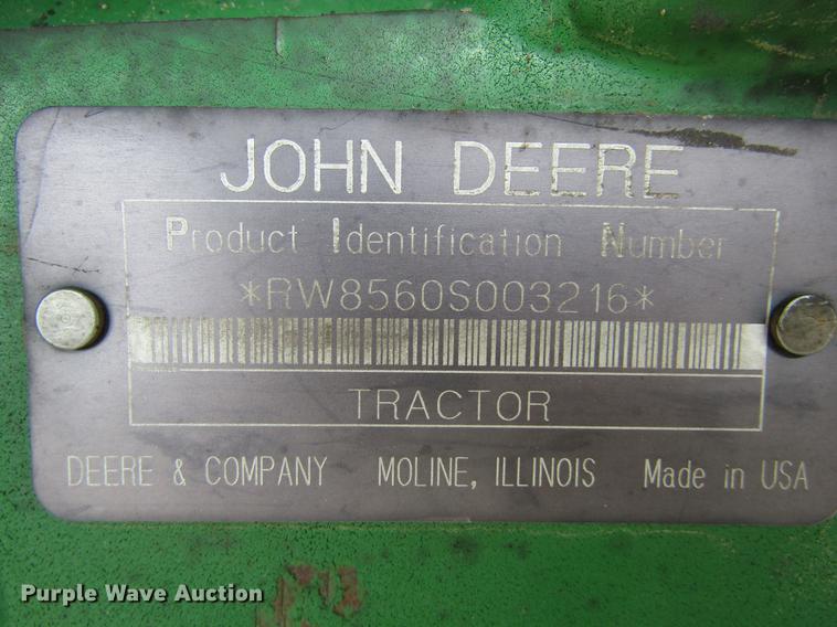 image for item DE6715 1992 John Deere 8560 4WD tractor